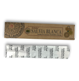 GOLOKA Vit Salvia Ekologisk Vit Salvia Rökelse - Naturlig Masala Rökelse - 1 ask med 15gr