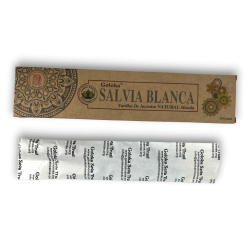 Incenso de Sálvia Branca Orgânica GOLOKA - Incenso Masala Natural - 1 caixa de 15gr