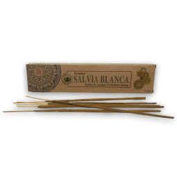 GOLOKAホワイトセージ オーガニック ホワイトセージのお香 - ナチュラルマサラのお香 - 15gr 1箱