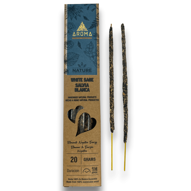 Organic White Sage Incense AROMA Nature White Sage - 20gr box.-Organic Incense Nature Aroma Fragrances-HOSTENATURA