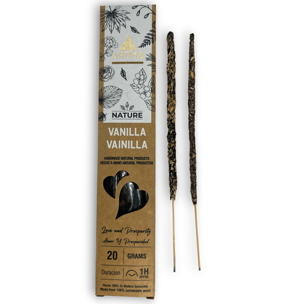 Incienso de vainilla orgánica AROMA Nature Vanilla - caixa de 20gr.