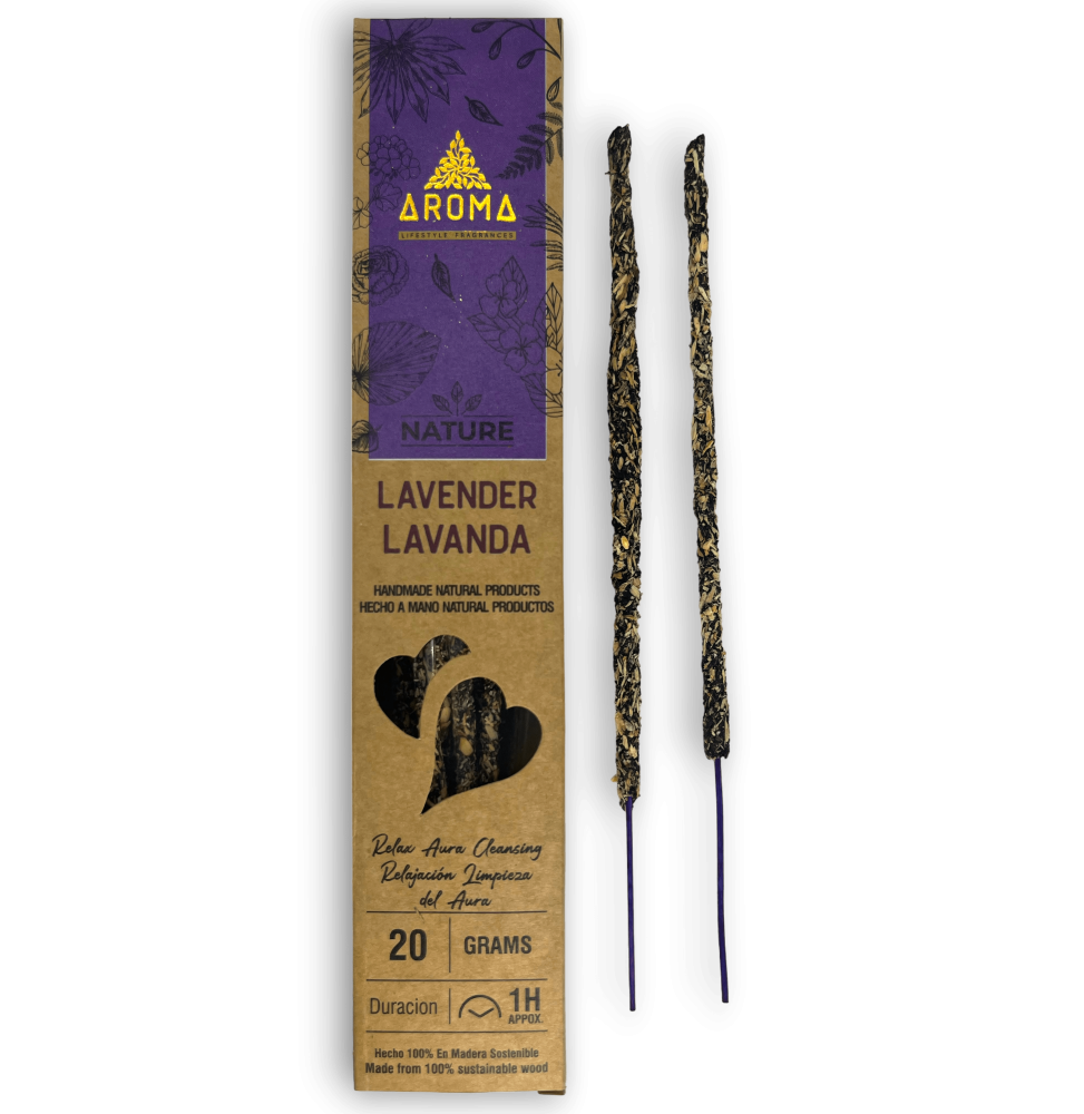 オーガニック ラベンダーのお香AROMA Nature Lavender - 20gr ボックス。