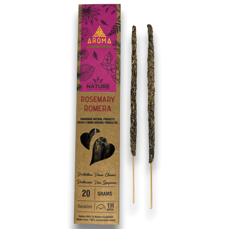 Organic Rosemary Incense AROMA Nature Romera Rosemary - 20gr Box.-Organic Incense Nature Aroma Fragrances-HOSTENATURA