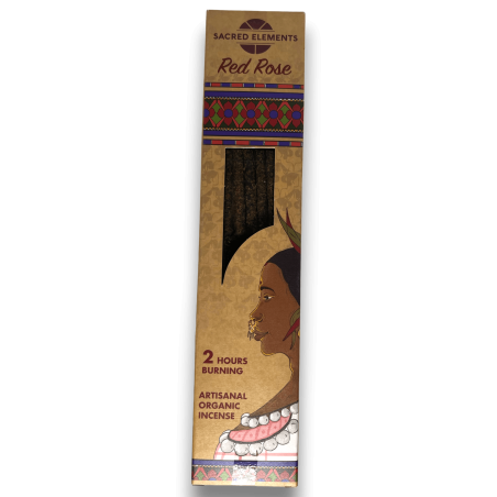 Sacred ELEMENTS Kadzidło HEM z czerwonej róży - 10 organicznych pałeczek rzemieślniczych