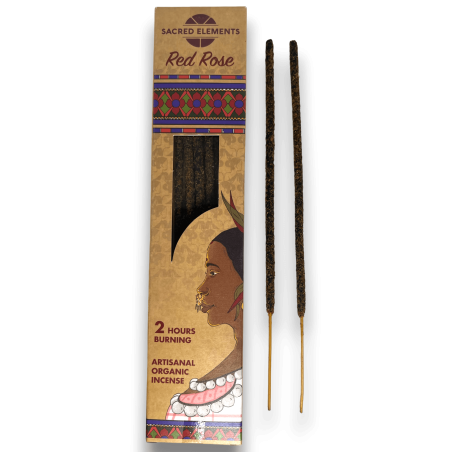 Sacred ELEMENTS Kadzidło HEM z czerwonej róży - 10 organicznych pałeczek rzemieślniczych