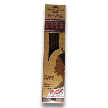 Incienso Rosa Roja SACRED ELEMENTS Red Rose HEM - 10 barritas orgánicas artesanas