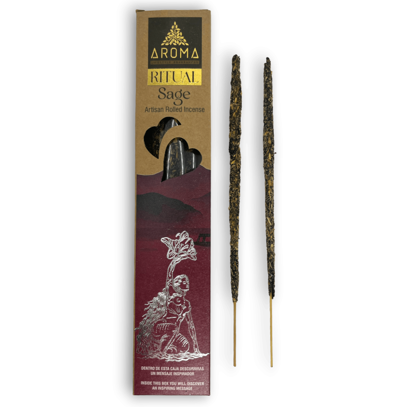 Ritual Incense Sage AROMA Ritual Sage - 20 gram box with inspirational message-Ritual Incense AROMA Fragrances-HOSTENATURA