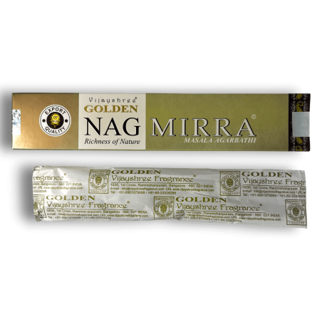 Encens Mirra GOLDEN NAG Myrrh Vijayshree Fragance - 1 Cajetilla de 15gr.