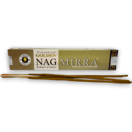 Encens Mirra GOLDEN NAG Myrrh Vijayshree Fragance - 1 Cajetilla de 15gr.