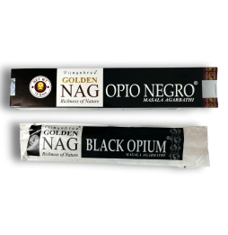 Schwarzer Opium-Räucherstäbchen GOLDEN NAG Schwarzer Opium-Vijayshree-Duft – 1 Schachtel mit 15 g.