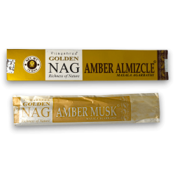 Amber Musk Incense GOLDEN NAG Amber Musk Vijayshree Fragrance - 1 Pack of 15gr.