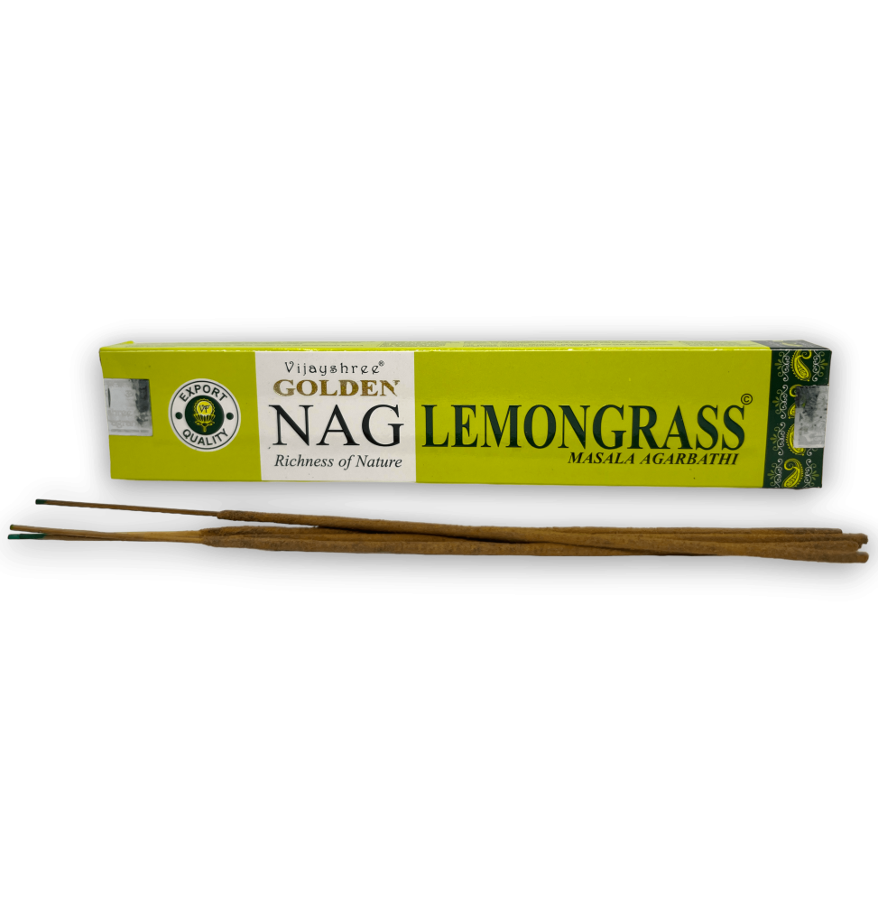 Kadzidło z trawy cytrynowej GOLDEN NAG Zapach Vijayshree z trawy cytrynowej - 1 pudełko 15gr.