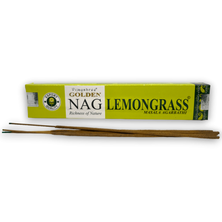 Incienso Lemongrass GOLDEN NAG Lemongrass Vijayshree Fragance - 1 Cajetilla de 15gr.