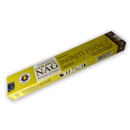 Incenso Chandan e Vaniglia Infinite Essence GOLDEN NAG Infinite Essence Vijayshree Fragranza - 1 Scatola da 15gr.