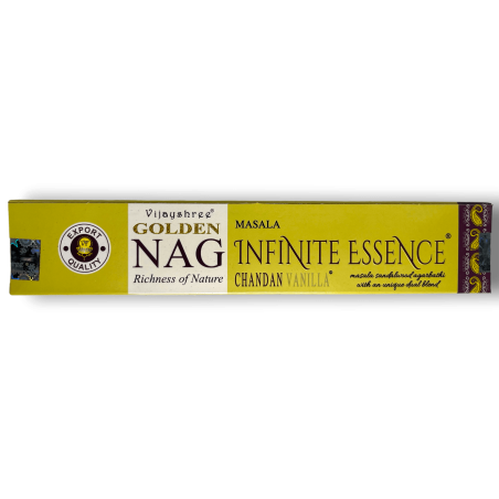 Chandan Infinite Essence Encens et Vanille GOLDEN NAG Infinite Essence Vijayshree Fragrance - 1 Paquet de 15gr.