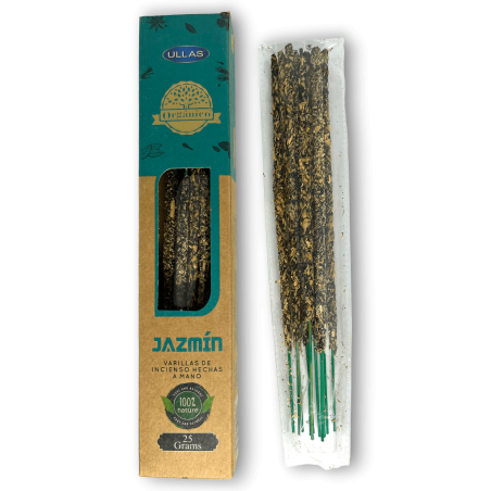 Incienso Ullas de Jazmin - ULLAS - Hecho a mano - 25gr - Hecho en India - 100% Natural - ULLAS Incienso Orgánico