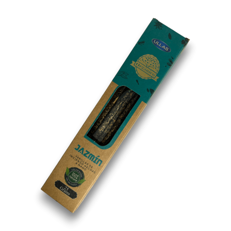 Incenso de Jasmim - ULLAS - Feito à mão - 25g - Fabricado na Índia - 100% Natural - Incenso Orgânico ULLAS