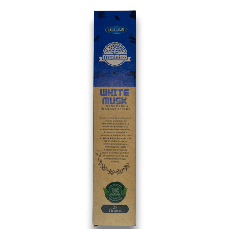Ullas White Musk Cense - White Musk - Handgjord - 25gr - Tillverkad i Indien - 100% Naturlig - ULLAS Organic Cense
