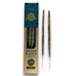 Ullas Vit Salvia Rökelse - Vit Salvia - Handgjord - 25gr - Tillverkad i Indien - 100% Naturlig - Ekologisk ULLAS Rökelse