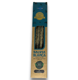 Ullas Vit Salvia Rökelse - Vit Salvia - Handgjord - 25gr - Tillverkad i Indien - 100% Naturlig - Ekologisk ULLAS Rökelse