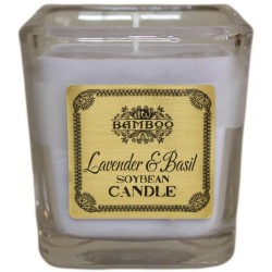 Candela di cera di soia - Lavanda e basilico  - 1