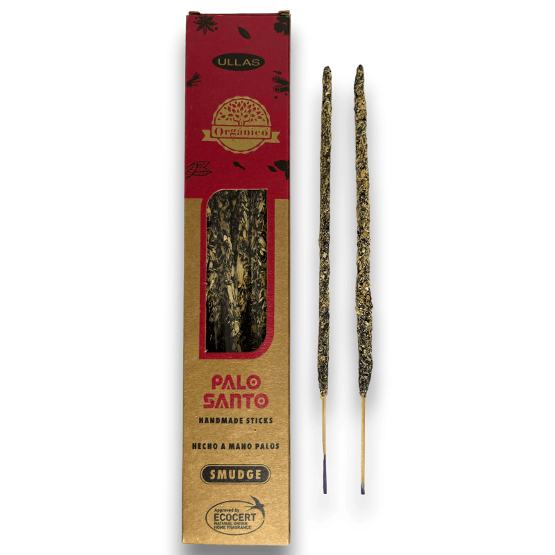 Incienso Ullas de Palo Santo - ULLAS - Hecho a mano - 25gr - Hecho en India - 100% Natural - ULLAS Incienso Orgánico-INCIENSO ORGANICO ULLAS-HOSTENATURA