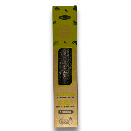 Incienso Ullas de Ruda - Arruda - ULLAS - Hecho a mano - 25gr - Hecho en India - 100% Natural - ULLAS Incienso Orgánico