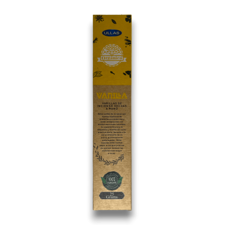 Encens Ulles de Vainilla - ULLAS - Fet a mà - 25gr - Fet a Índia - 100% Natural - ULLAS Encens Orgànic