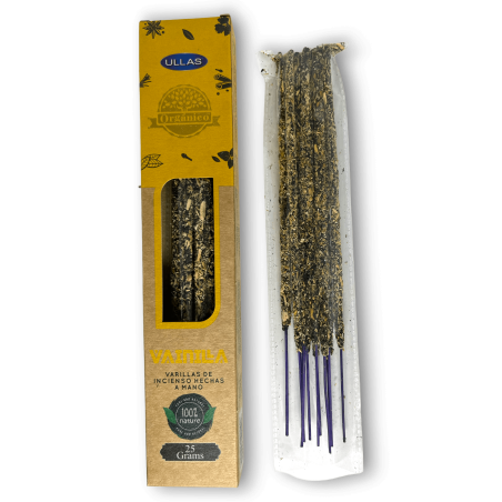 Tămâie de vanilie Ullas - ULLAS - Handmade - 25gr - Fabricat în India - 100% naturală - Tămâie organică ULLAS