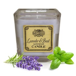 Candela di cera di soia - Lavanda e basilico  - 3