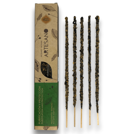 Palo Santo und Rosmarin Weihrauch Heilige Mutter - Reinigung und Schutz - 5 Bio-Riegel - Artisan Incense