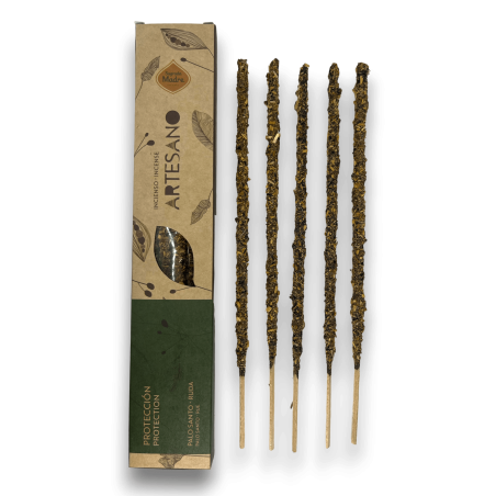 Incienso Palo Santo y Ruda Sagrada Madre - Protección - 5 barritas orgánicas - Incienso Artesano