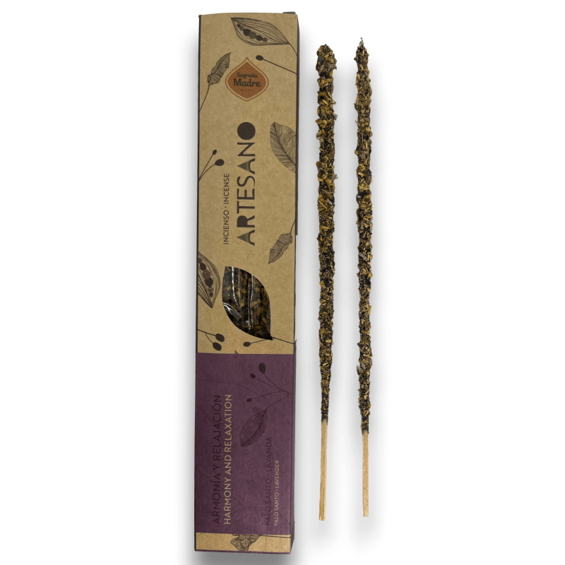 Incienso Palo Santo e Santa Madre Lavanda - Harmonía e Relaxación - 5 varas orgánicas - Incienso Artesanal-INCENSOS SAGRADA MADRE ARTESANA - PACK 5 UNIDADES-HOSTENATURA