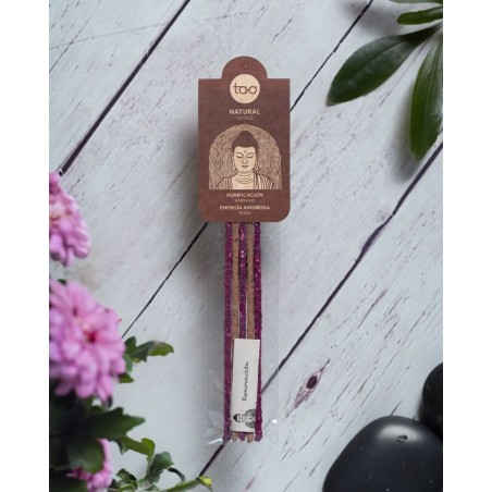 サンダルウッドとバラの香りが組み合わさった「TAO Combinado Purificación y Energía Amorosa（清めと愛のエネルギーを組み合わせた道）」のお香 - TAOのお香 - 5本の太い棒。