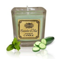 Candela di cera di soia - Cetriolo e menta  - 4