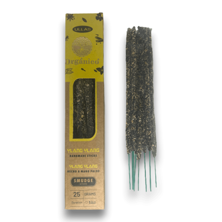 Incienso Ullas de Ylang Ylang - Hecho a mano - 25gr - Hecho en India - 100% Natural - ULLAS Incienso Orgánico