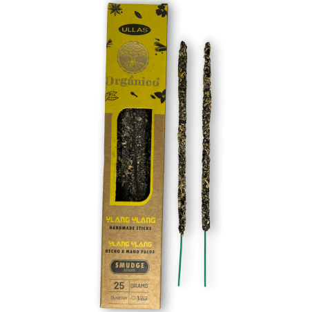 Incienso Ullas de Ylang Ylang - Hecho a mano - 25gr - Hecho en India - 100% Natural - ULLAS Incienso Orgánico
