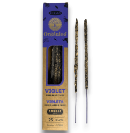 Rökelsestavar med Violett Ullas - Violett - Handgjorda - 25g - Tillverkade i Indien - 100% Naturliga - ULLAS Ekologisk Rökelse