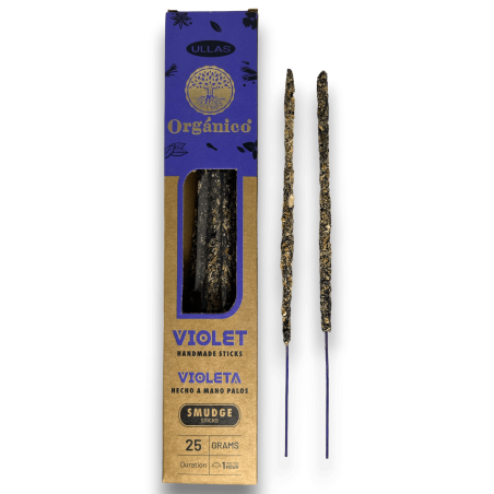 Encens Ullas Violet - Violet - Fait main - 25gr - Fabriqué en Inde - 100% Naturel - Encens Bio ULLAS