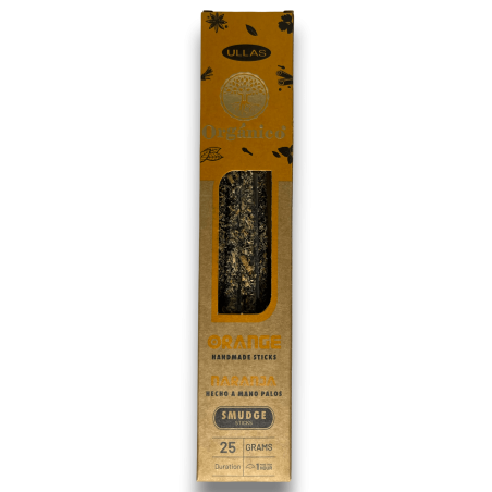 Rökelse Ullas Orange - Handgjord - 25g - Tillverkad i Indien - 100% Naturlig - ULLAS Ekologisk Rökelse