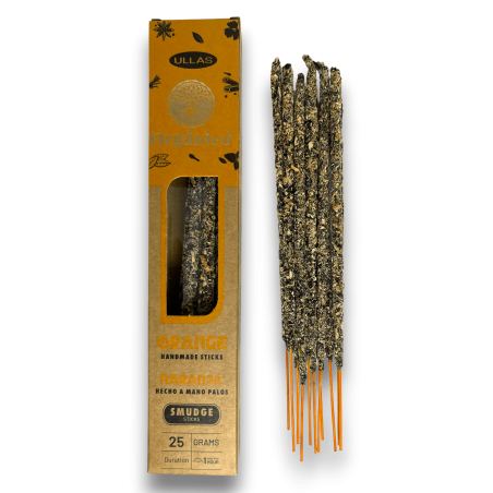 Rökelse Ullas Orange - Handgjord - 25g - Tillverkad i Indien - 100% Naturlig - ULLAS Ekologisk Rökelse