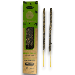 Encens Ullas à l'herbe de citron - Lemon Grass - Fait main - 25g - Fabriqué en Inde - 100% Naturel - ULLAS Encens Bio