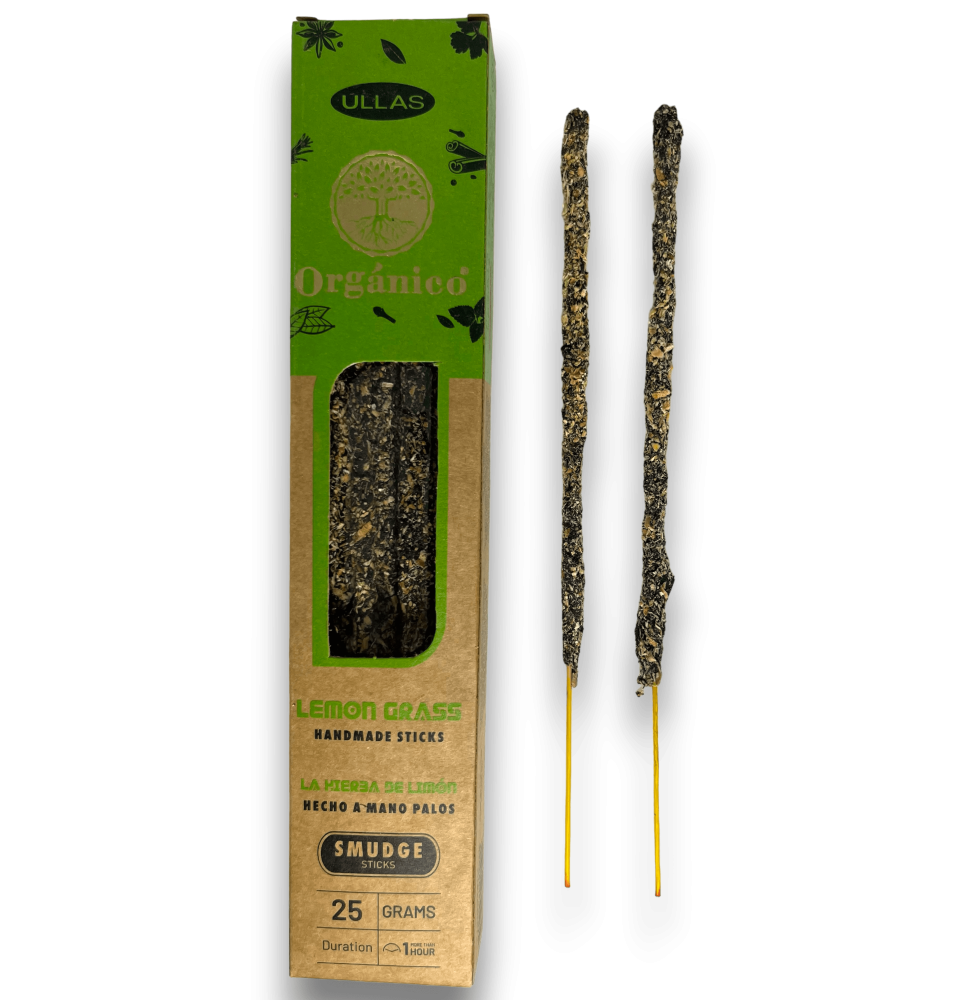 Encens Ullas de herba de llimona - Lemon Grass - Fet a mà - 25gr - Fet a l'Índia - 100% natural - ULLAS Encens Orgànic