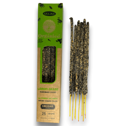 Encens Ulles d'Herba de Llimona - Lemon Grass - Fet a mà - 25gr - Fet a Índia - 100% Natural - ULLAS Encens Orgànic