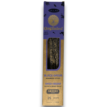 Black Opium Ullas Incense - Handmade - 25gr - Made in India - 100% Natural - ULLAS Organic Incense