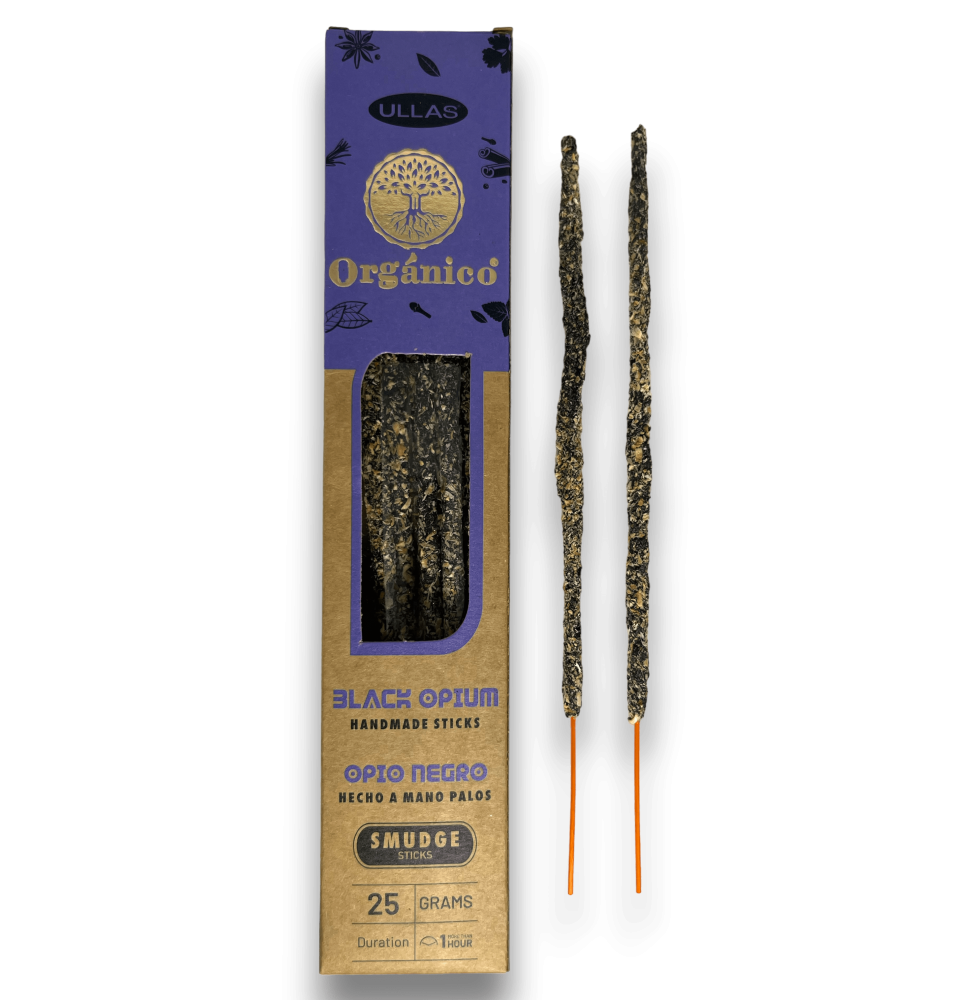 Black Opium Ullas Incense - Handmade - 25gr - Made in India - 100% Natural - ULLAS Organic Incense