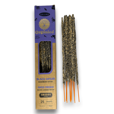 Black Opium Ullas Incense - Handmade - 25gr - Made in India - 100% Natural - ULLAS Organic Incense