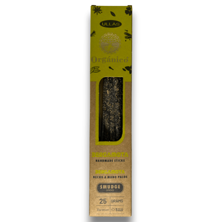 Incienso Ullas de Bergamota - Hecho a mano - 25gr - Hecho en India - 100% Natural - ULLAS Incienso Orgánico