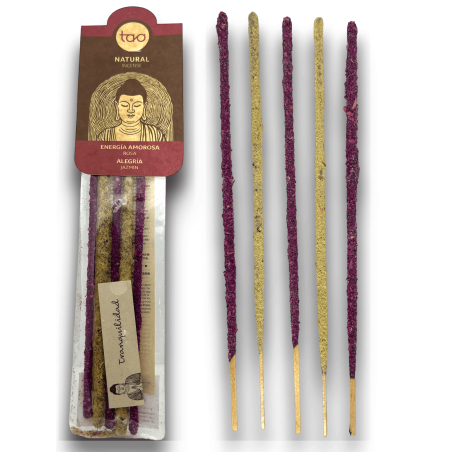 Encens Rose & Jasmin TAO Combiné Aimant Energie & Joie - Encens TAO - 5 bâtonnets épais