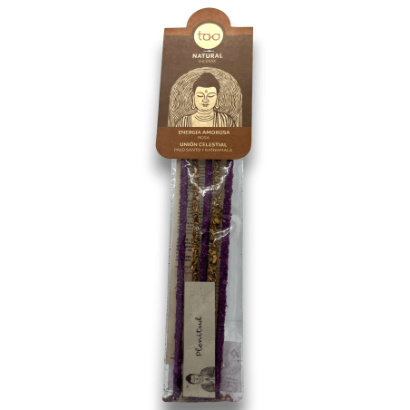 Incienso Rosa, Palo Santo y Ratnamala TAO Combinado Energía Amorosa y Unión Celestial - Inciensos TAO - 5 varillas gruesas